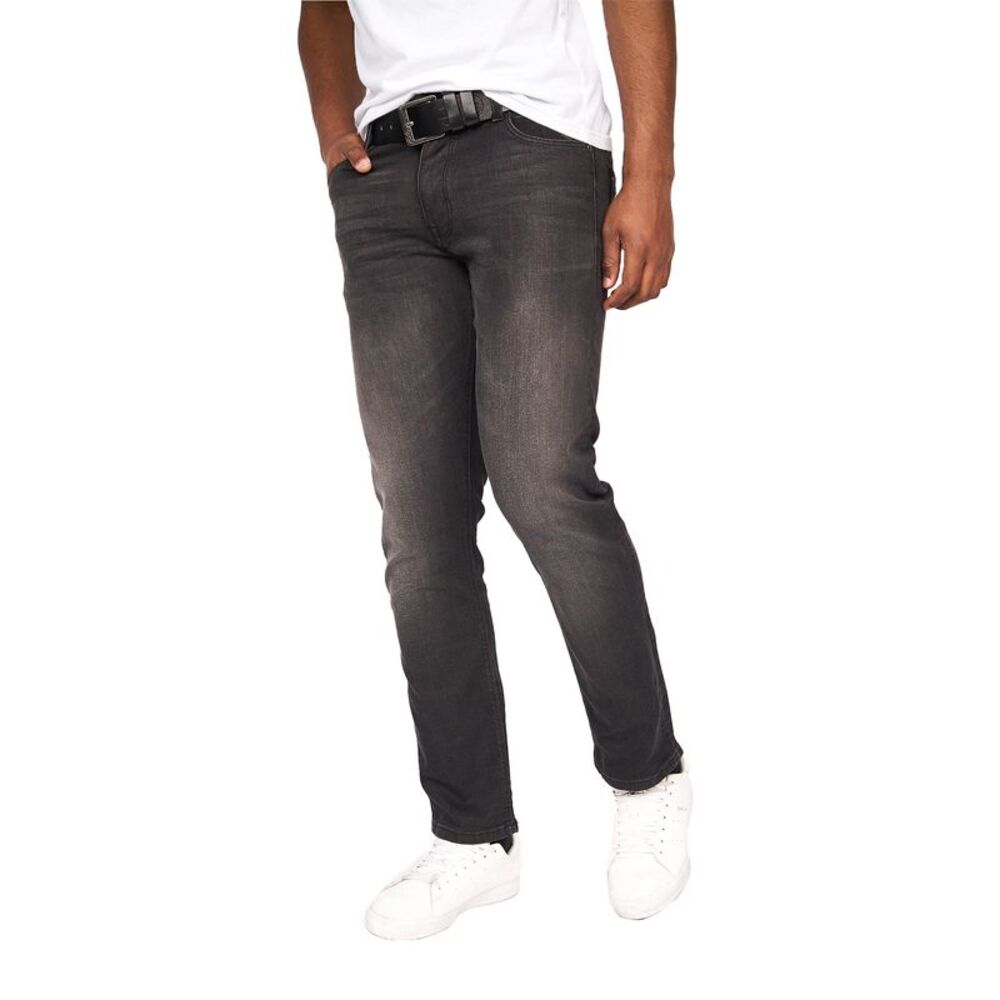 Crosshatch Mens Cadman Straight Jeans / Black Wash